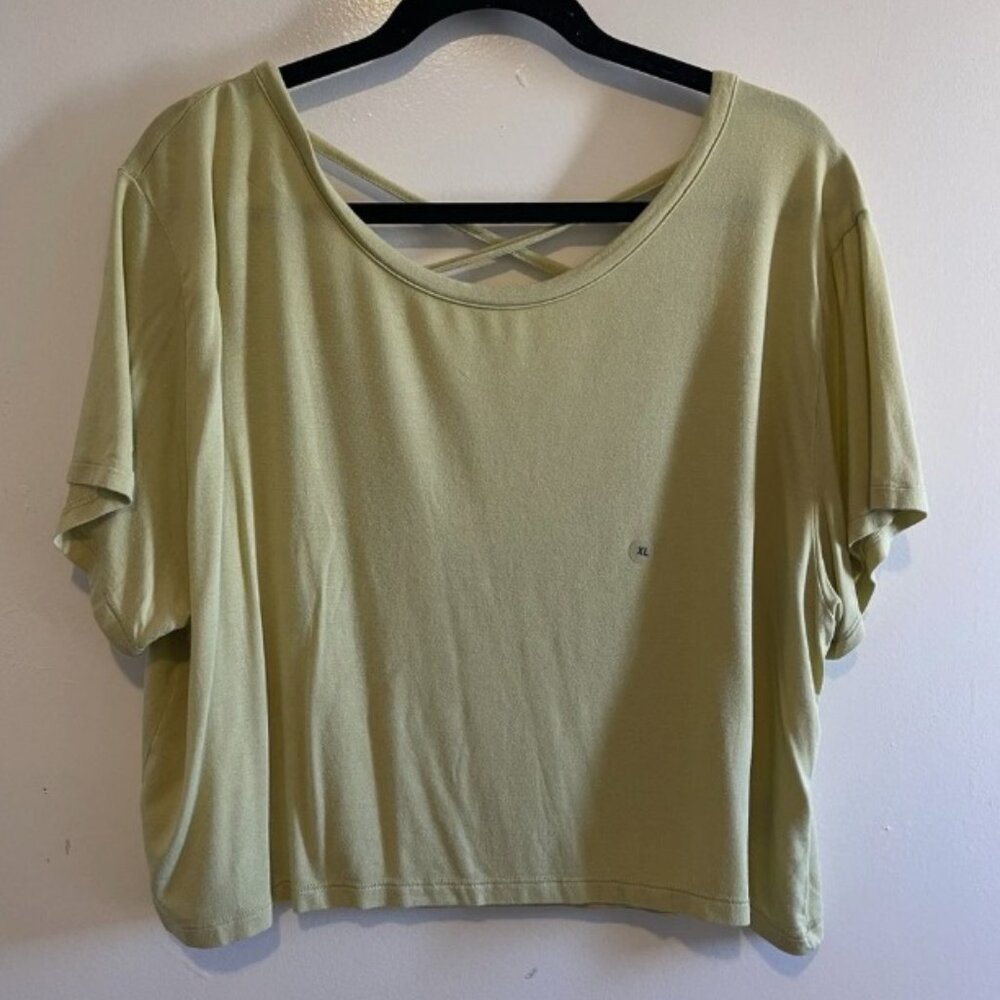 American Eagle Outfitters Yellow Soft & Sexy Cropped Open Strap Back Size XL NWT